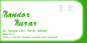 nandor murar business card
